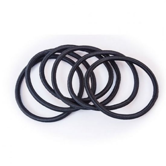 A&A Haargummi schwarz dick 6er ohne Metall Zopfhalter