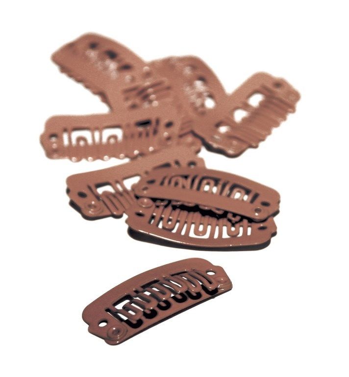 Balmain Double Hair Clips 10 Stück brown