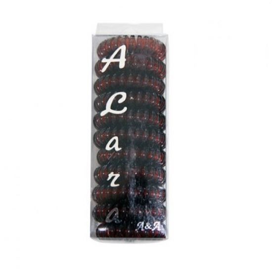 A&A Haargummi havanna 3,8cm Telefonkabel 11er