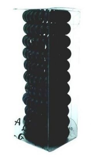 A&A Haargummi schwarz 3,8cm Telefonkabel 11er